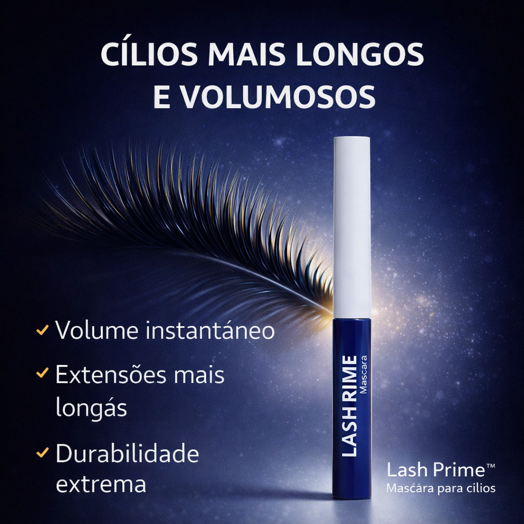 Rímel LashPrime 3 em 1™ – Cílios Longos, Curvados e Definidos em Segundos